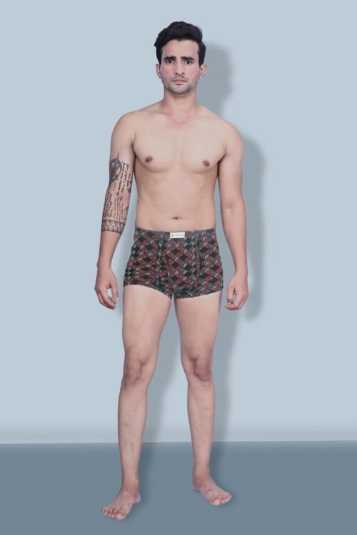 Kothari Freedom Men’s Assorted Inner Elastic Printed Mini Trunks – 100% Combed Cotton.