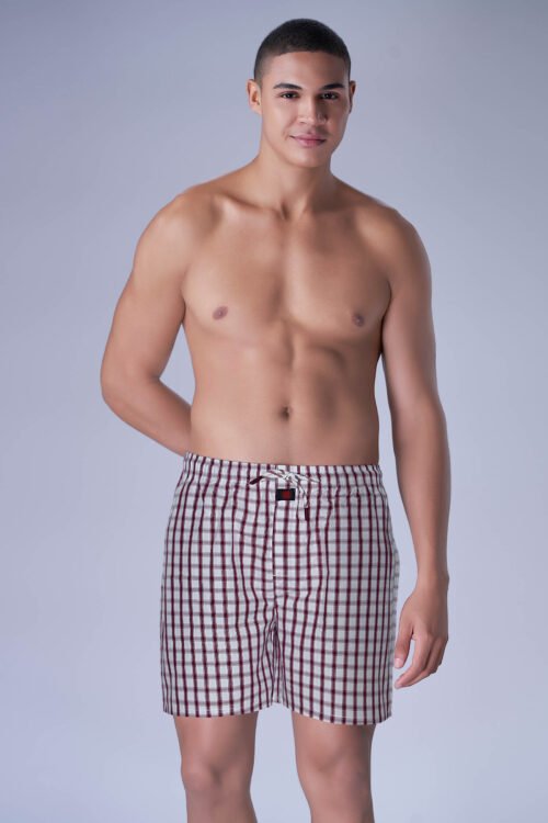 Kothari Freedom Men’s Regular Fit Checked Shorts, Made from Super Combed Mercerized Cotton Fabric with Side Pockets