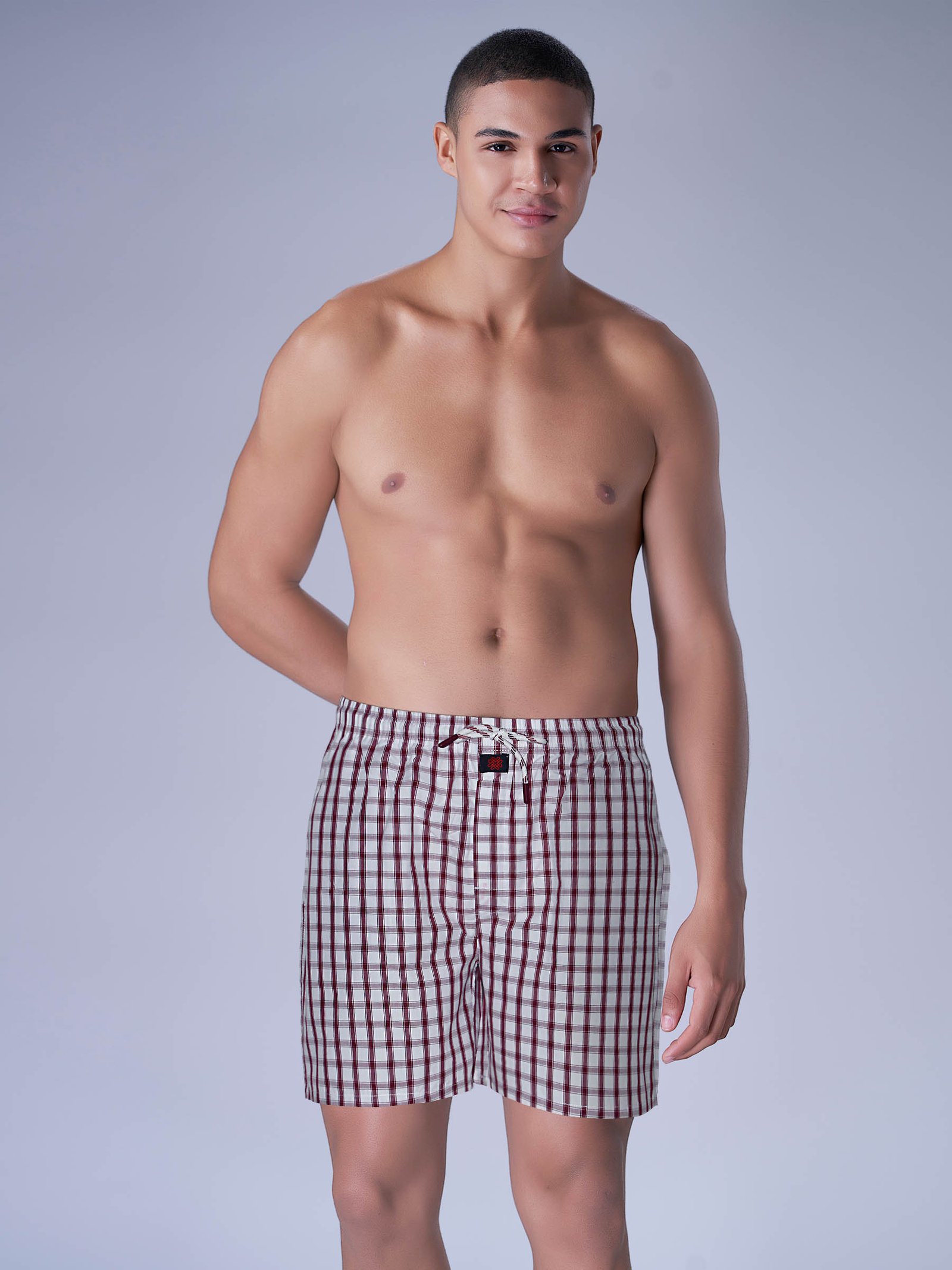 Kothari Freedom Men's Regular Fit Checked Shorts, Made from Super Combed Mercerized Cotton Fabric with Side Pockets