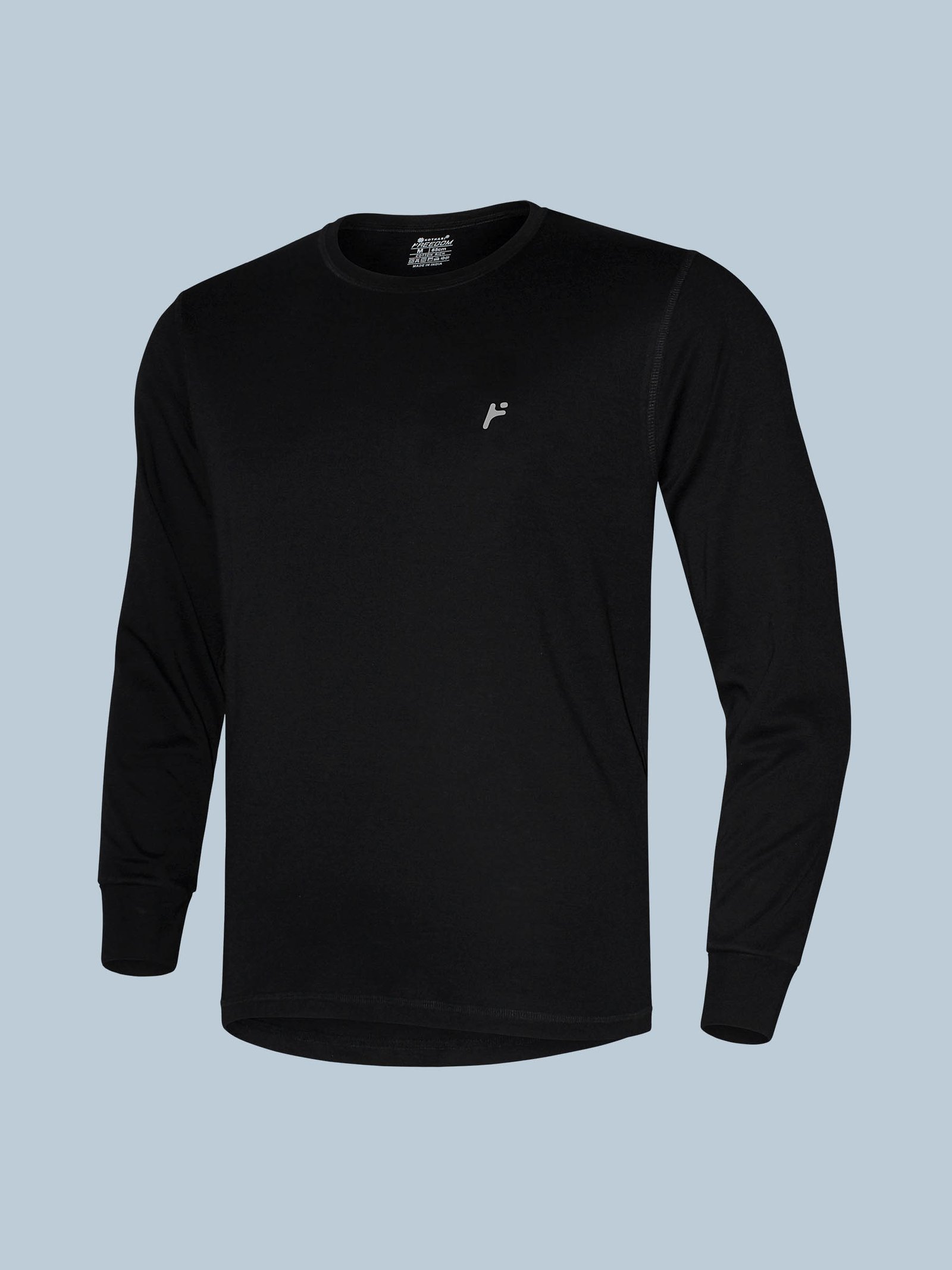 Freedom Men’s Premium Interlock Cotton Long-Sleeve T-Shirt | Soft, Breathable & Durable Fabric | Regular Fit Casual Wear - Image 3