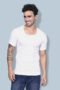 Freedom White Cotton Rich 1x1 Rib Round Neck Half Sleeve Vest for Men – Skin-Friendly Comfort