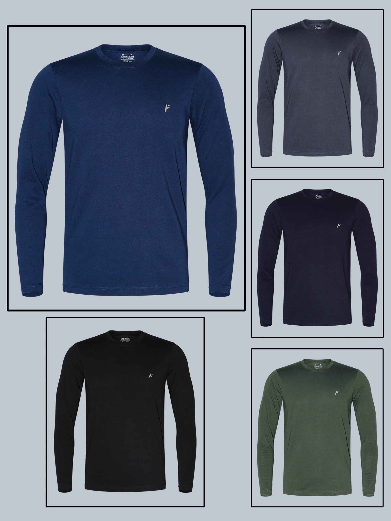 Freedom Men’s Cotton Rich Full Sleeve T-Shirt | Regular Fit | Round Neck | Solid Casual Wear | Soft & Breathable Fabric - Image 10