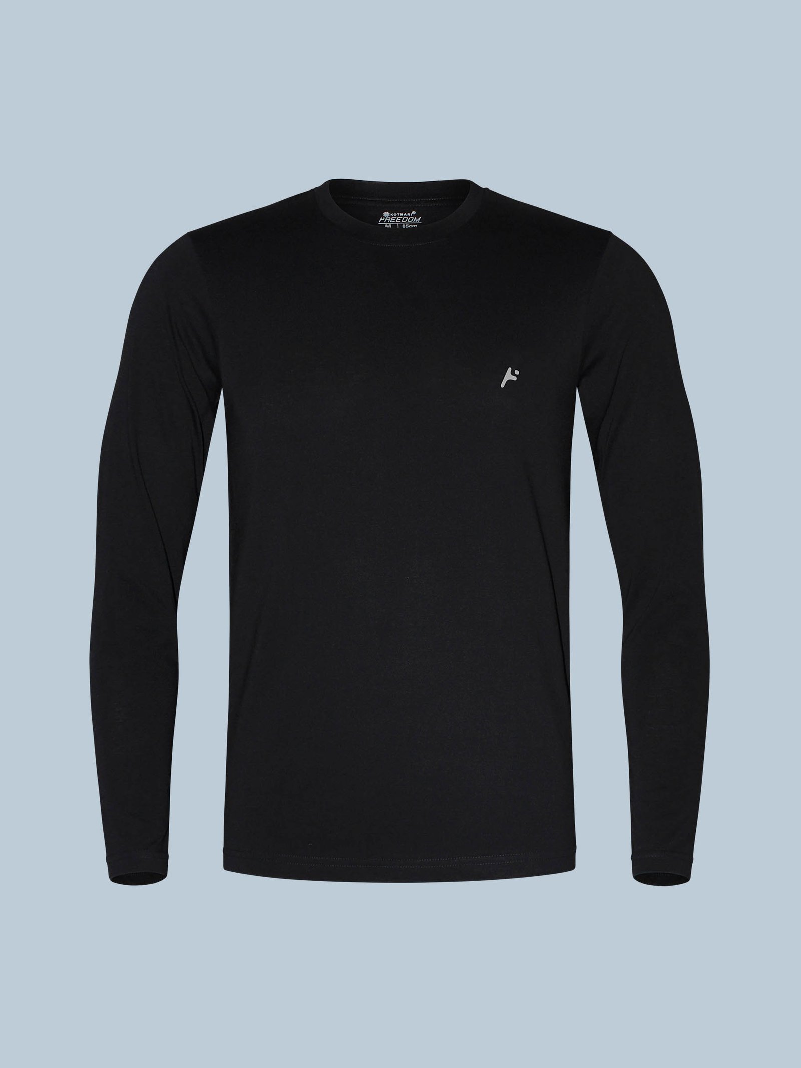 Freedom Men’s Cotton Rich Full Sleeve T-Shirt | Regular Fit | Round Neck | Solid Casual Wear | Soft & Breathable Fabric - Image 2