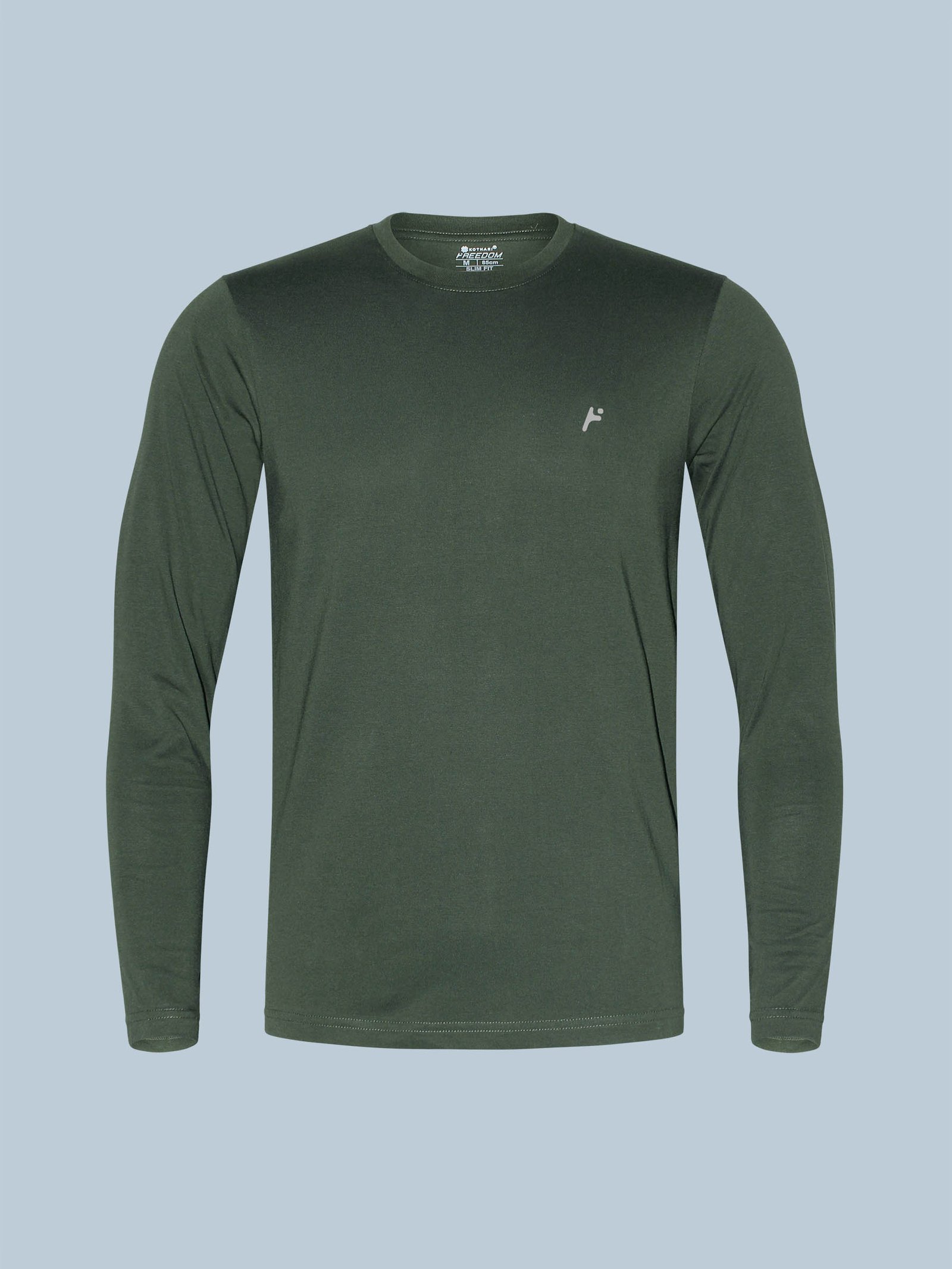 Freedom Men’s Cotton Rich Full Sleeve T-Shirt | Regular Fit | Round Neck | Solid Casual Wear | Soft & Breathable Fabric - Image 3