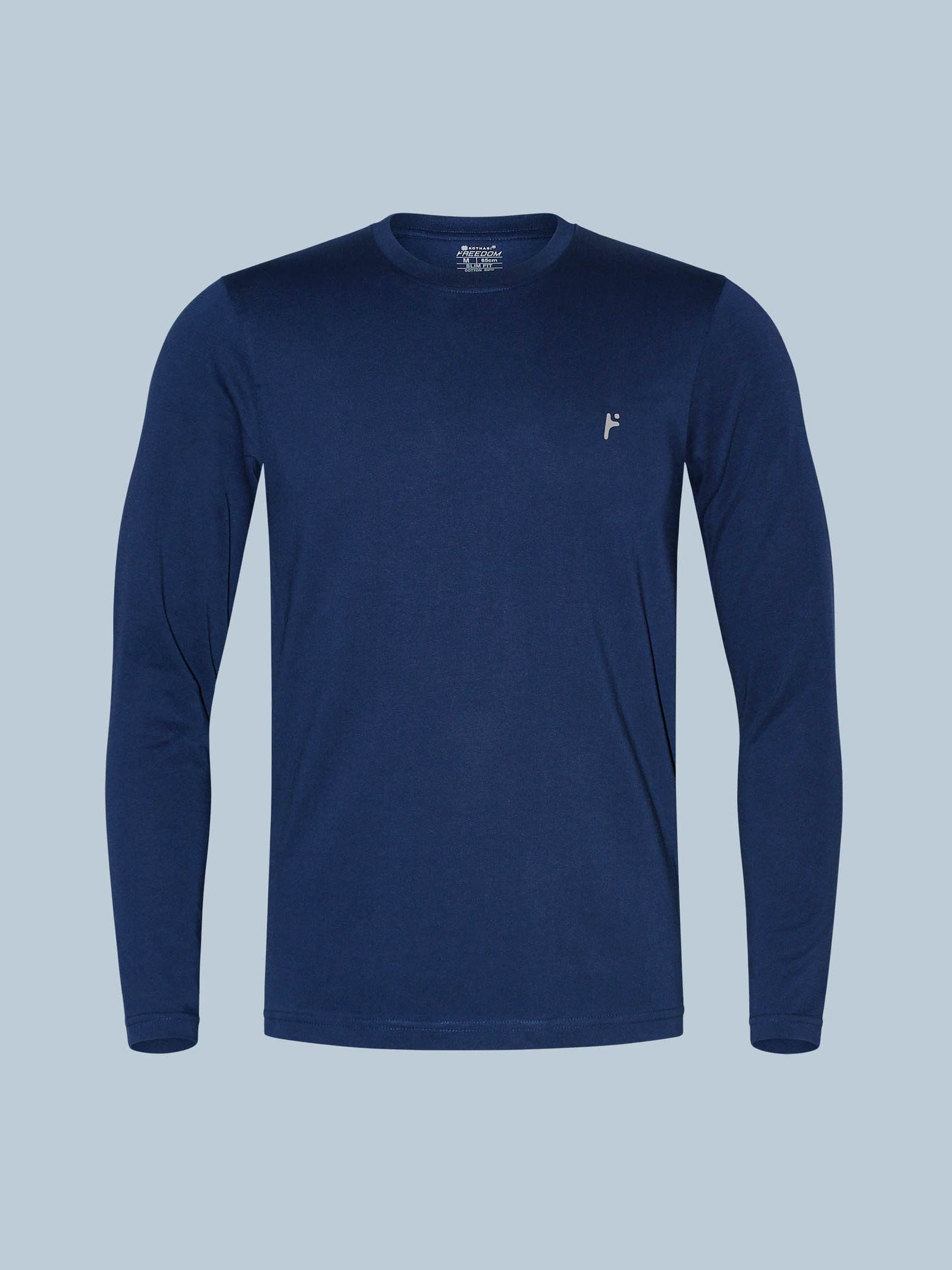 Freedom Men’s Cotton Rich Full Sleeve T-Shirt | Regular Fit | Round Neck | Solid Casual Wear | Soft & Breathable Fabric - Image 6