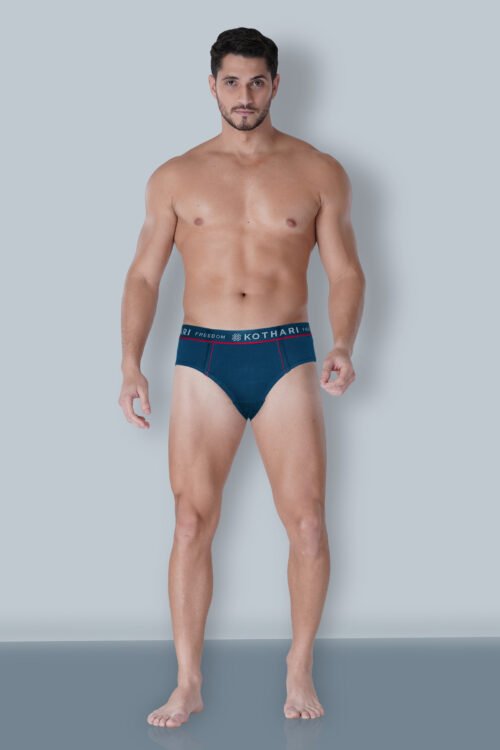 Freedom Men’s Premium 100% Cotton Piping Solid Color-Brief (Outer Elastic)
