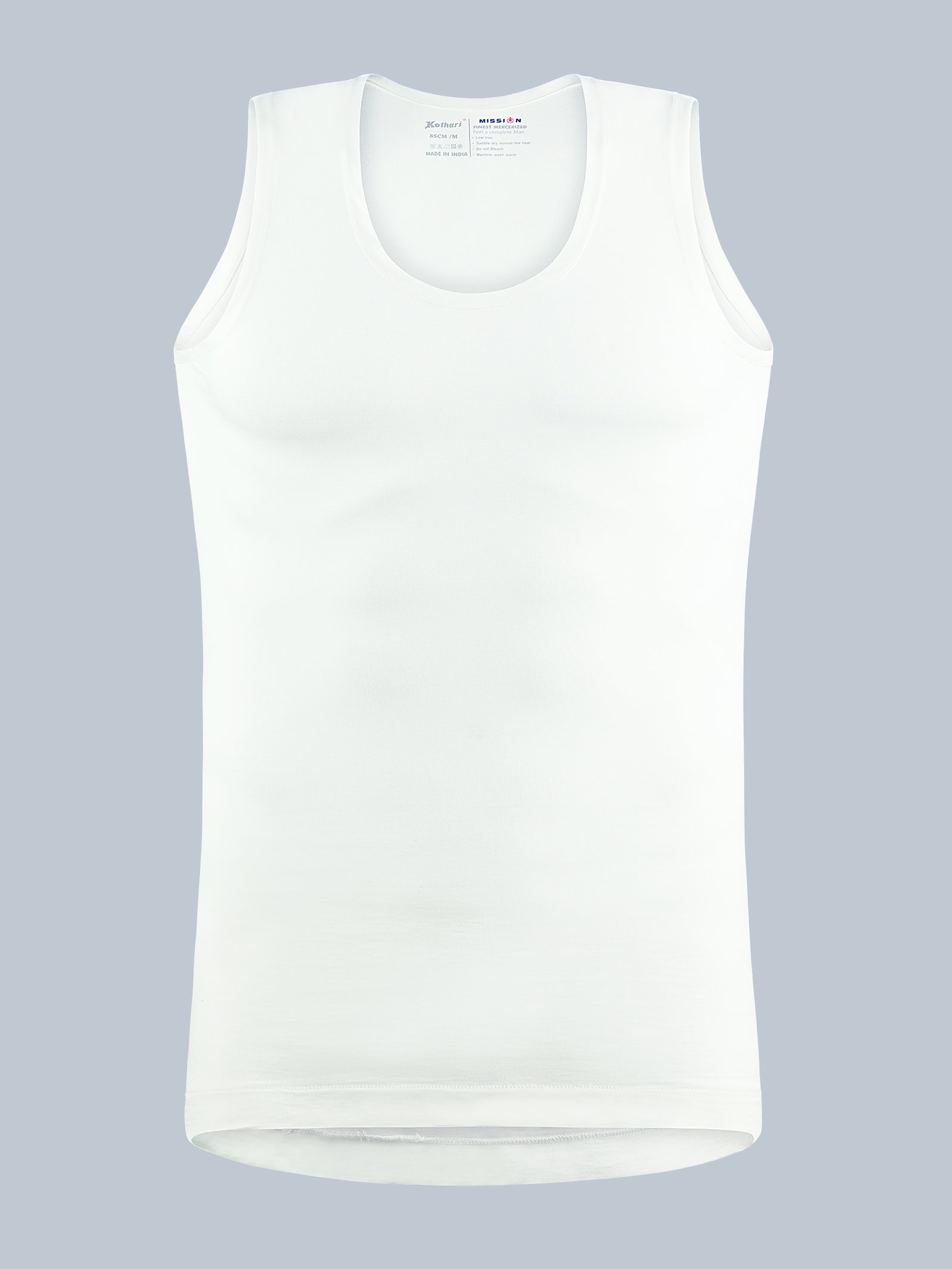 Kothari Mission Ultra Fine Mercerized Sleeveless Vest for Men | 2-Ply Mercerized Cotton | Luxurious Comfort - Image 2