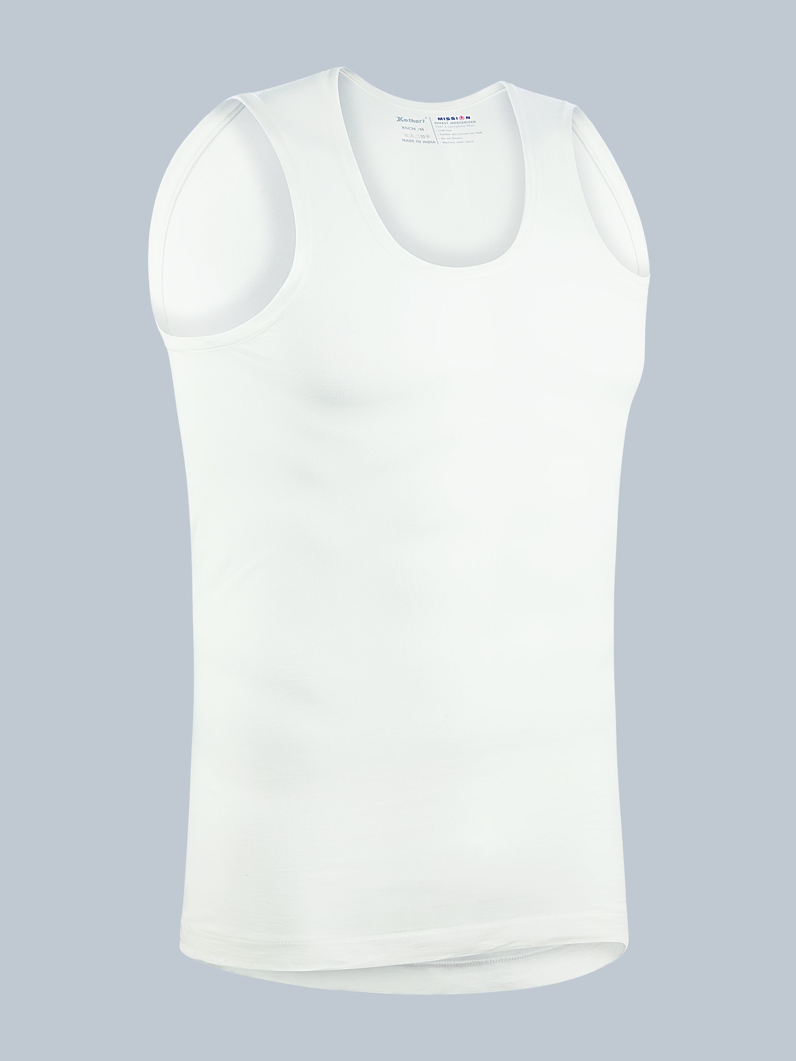 Kothari Mission Ultra Fine Mercerized Sleeveless Vest for Men | 2-Ply Mercerized Cotton | Luxurious Comfort - Image 3