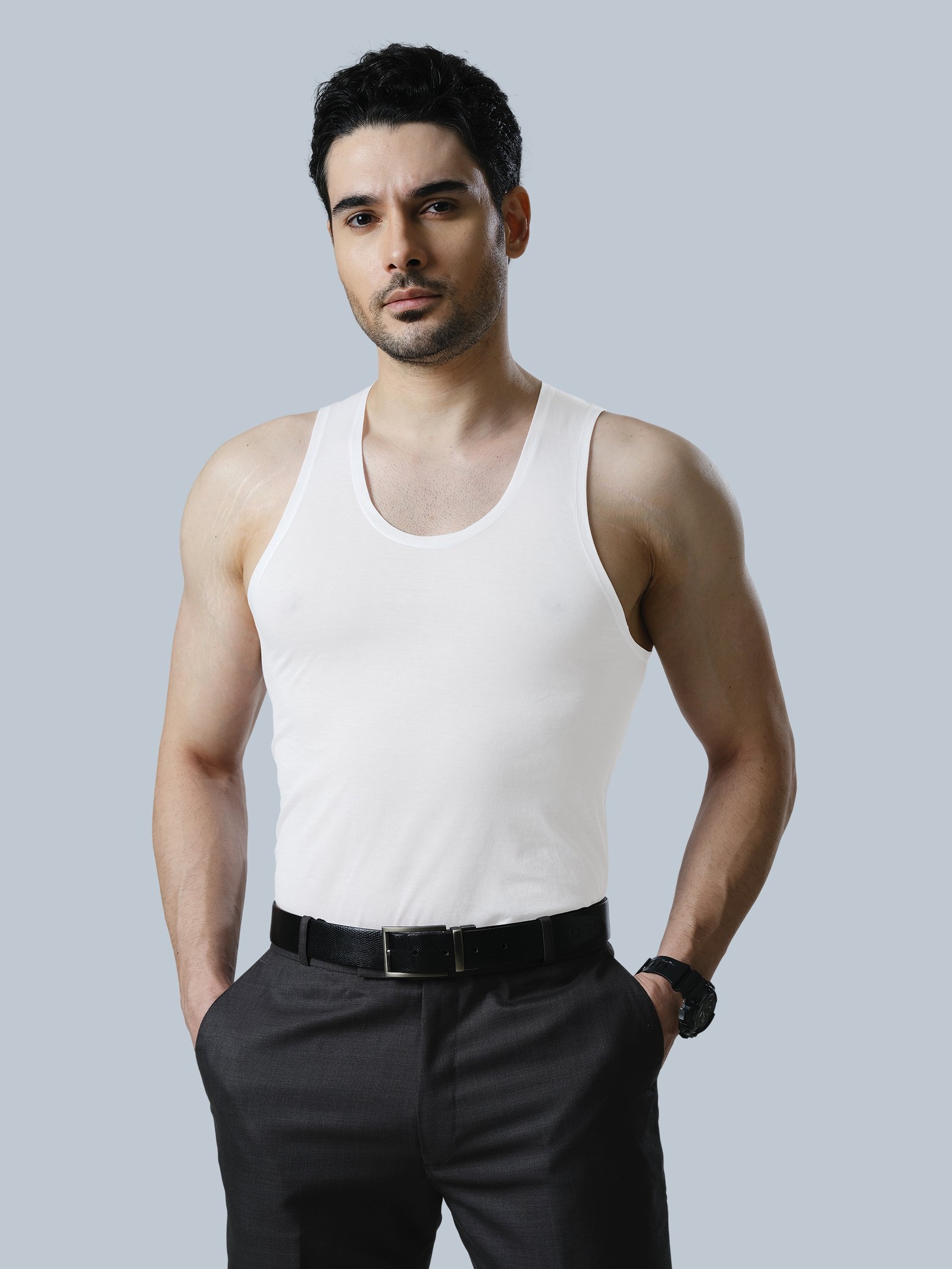 Kothari Mission Ultra Fine Mercerized Sleeveless Vest for Men | 2-Ply Mercerized Cotton | Luxurious Comfort